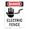 Signmission OSHA Danger Sign, 10" Height, Rigid Plastic, Electric Fence, Portrait, V-1191 OS-DS-P-710-V-1191 - alternate 1